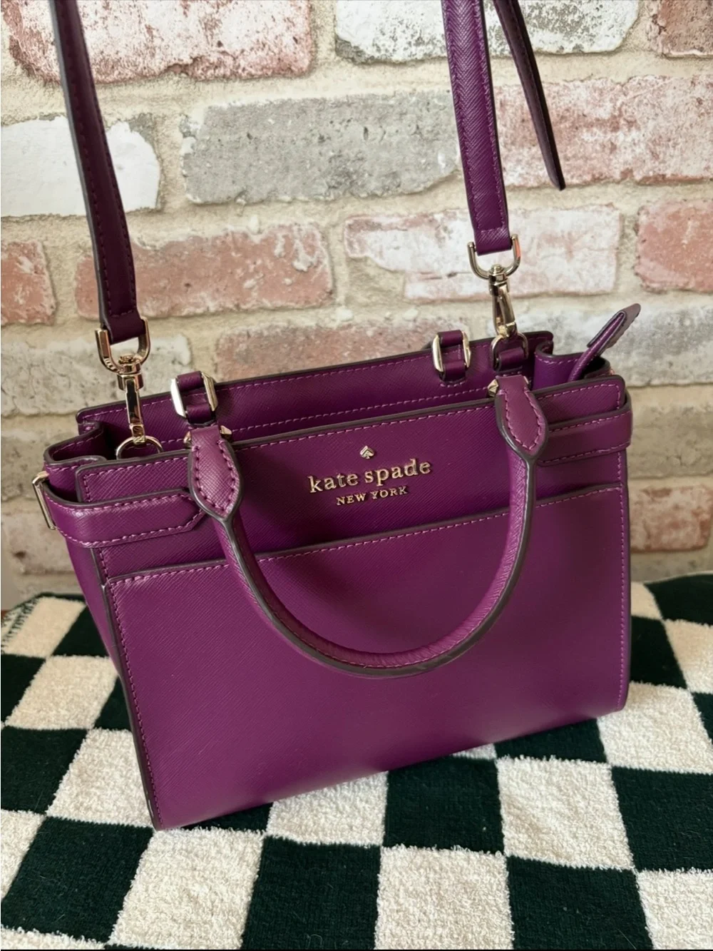 kate spade New York Plum Saffiano Leather Satchel
